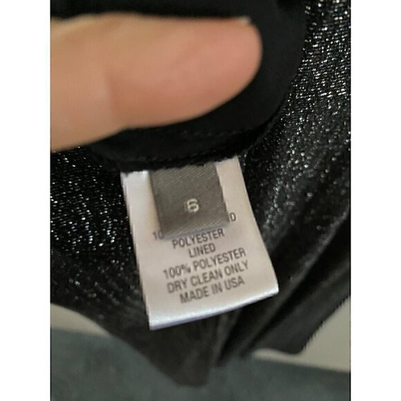 Lela Rose Shimmer Asymmetric Drape Detail Tulle Dress Size 6 Black formal gala - Picture 5 of 13